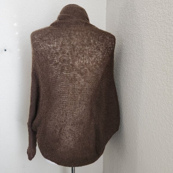 Wooden Ships Open Cardigan Shrug Sweater Women’s Size S/M Wool Mohair Brown - Picture 4 of 12